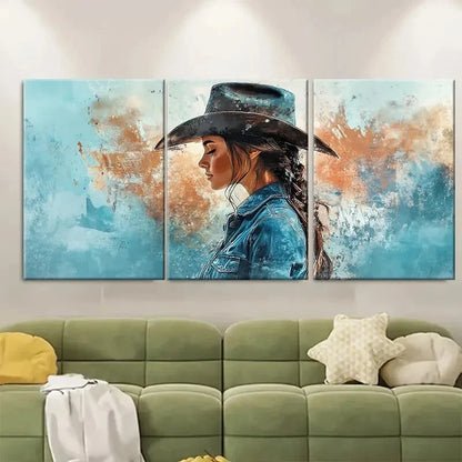 3pcs Coastal Cowgirl Posters Decor Wall Art Metal Print Ready to Hang Art