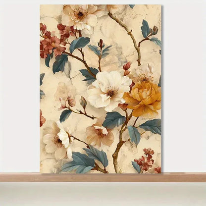 Beautiful Elegant White Peach & Pink Painting 60x90cm Metal Print Ready to Hang