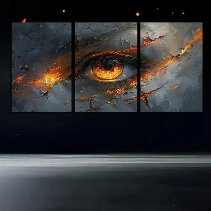 3pcs Dark Furious Eye Illustration Metal Print Ready to Hang Art