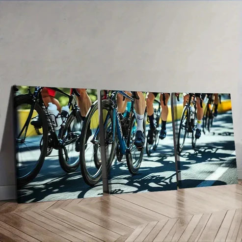 3pcs A Bicycle race Wall Art Canvas Unframed - High Quality Print 100% Australian Made Wall Canvas