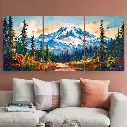 3pcs Mount Rainier National Park Washington Metal Print Ready to Hang Art