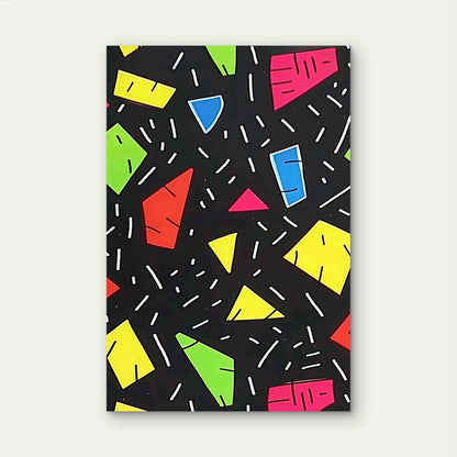 Colorful Shapes & Lines 60×90cm Metal Print Ready to Hang