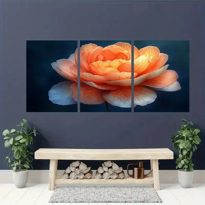 3pcs Vibrant Begonia Flower Prints Metal Print Ready to Hang Art