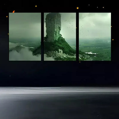 3pcs Mountain Peaks and Lake Surface Canvas Framed 40x60cm - High Quality Print 100% Australian Made Wall Canvas Ready to Hang