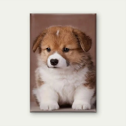 Corgi Cutie Charming Puppy Oil Painting 60x90cm Metal Print Ready to Hang