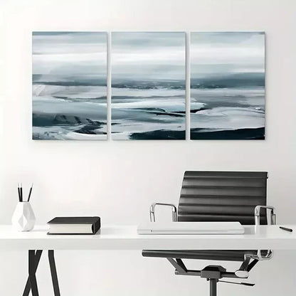 3pcs Flowers With Grass Mountain & Sea Canvas Framed 60x90cm - High Quality Print 100% Australian Made Wall Canvas Ready to Hang