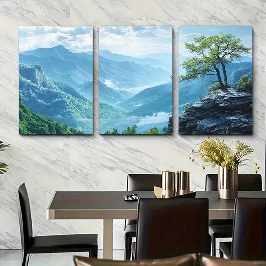 3pcs Blue Ridge Mountain Blue Ridge Mountains Metal Print Ready to Hang Art