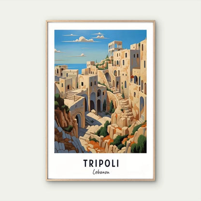 Minimalist Tripoli Lebanon Abstract City Travel Poster Print Wall Art