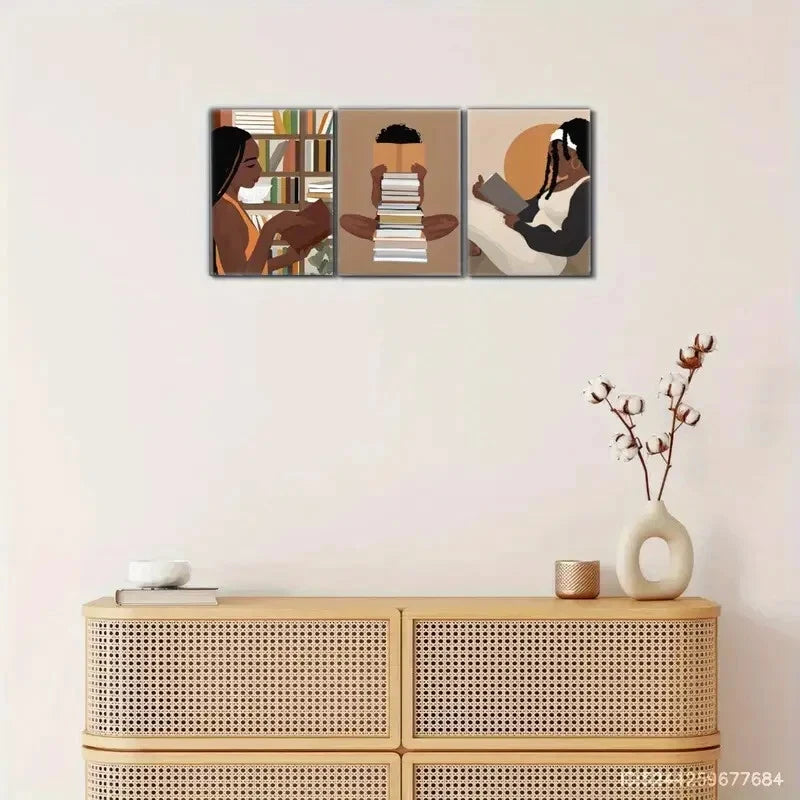 3pcs Modern Woman Art Fashion Art Poster Decoration Metal Print Ready to Hang