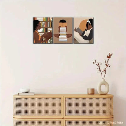 3pcs Modern Woman Art Fashion Art Poster Decoration Metal Print Ready to Hang