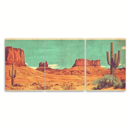 3pcs Vintage Arizona Desert Travel Metal Print Ready to Hang Art