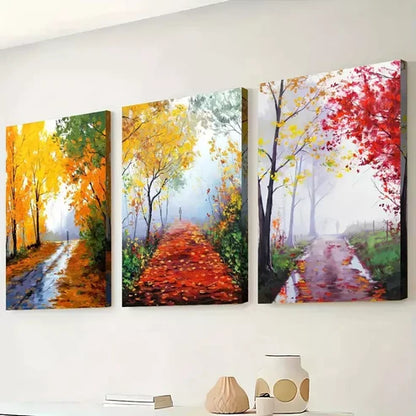 3pcs Forest Scenery, Dream Minimalist painting Wall Art Canvas Unframed - High Quality Print 100% Australian Made Wall Canvas