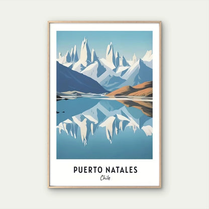 Natales Chile Landscape Painting Travel Poster Print Wall Art
