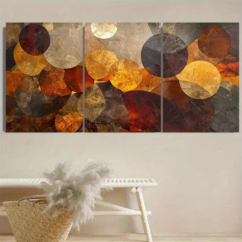 3pcs Earthy Abstractions Wall Art Set Canvas Unframed - High Quality Print 100% Australian Made Wall Canvas