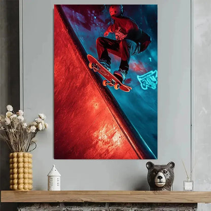 Extreme Skateboarding Street Art Poster 40x60cm Metal Print Ready to Hang