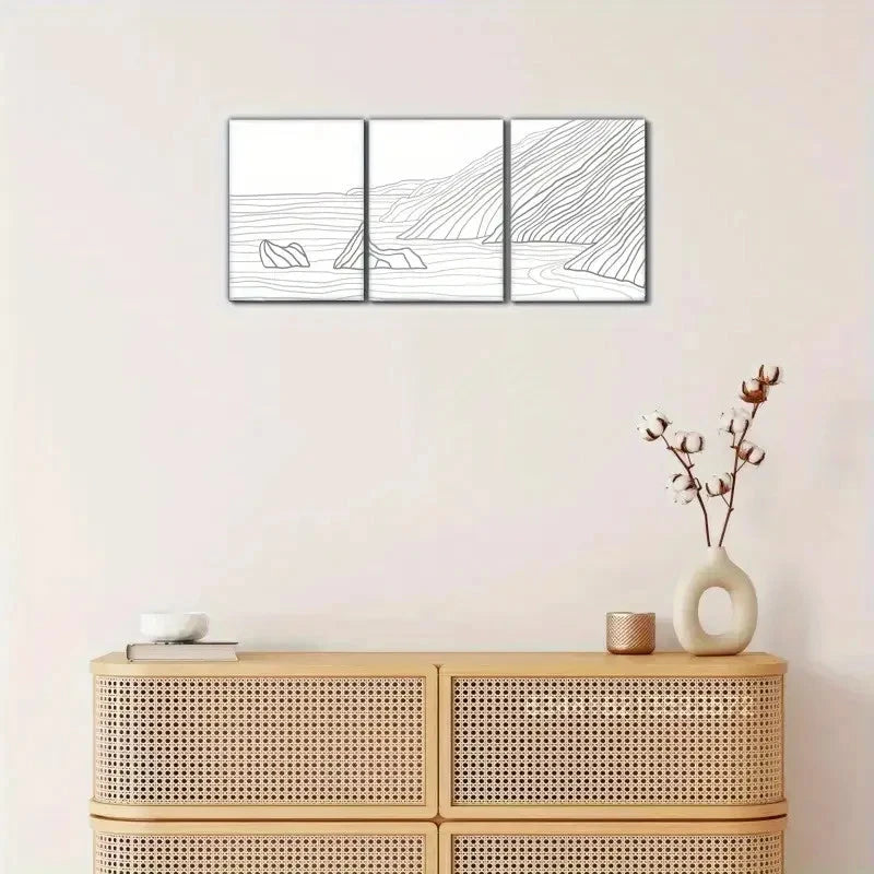 3pcs California Artwork Big Sur Coastline Metal Print Ready to Hang Art