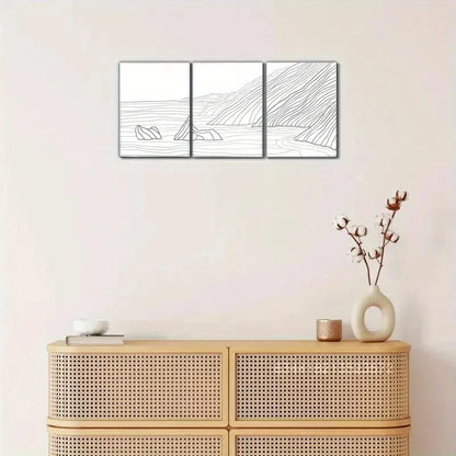 3pcs California Artwork Big Sur Coastline Metal Print Ready to Hang Art