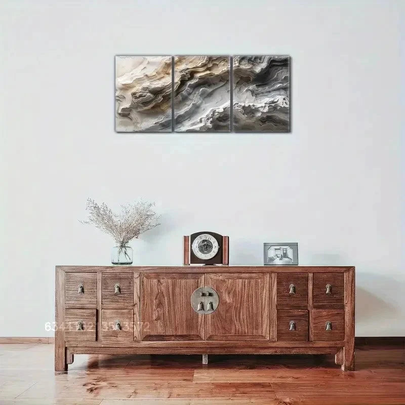 3pcs Aesthetics Abstract Style Art Wall Decoration Metal Print Ready to Hang Art