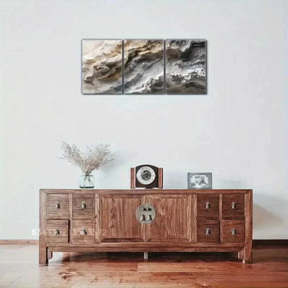 3pcs Aesthetics Abstract Style Art Wall Decoration Metal Print Ready to Hang Art