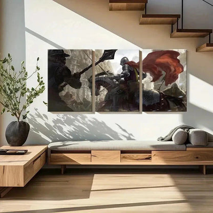 3pcs Vintage Medieval Style Aesthetic Wall Art Set Canvas Framed 40x60cm - High Quality Print 100% Australian Made Wall Canvas Ready to Hang