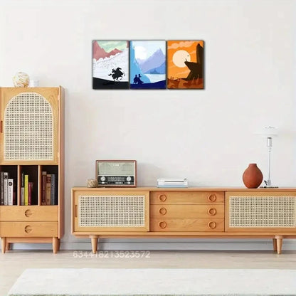 3pcs Landscape Art Decoration Posters Metal Print Ready to Hang Art