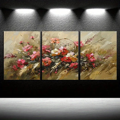 3pcs Dream Chaser Floral Decoration Metal Print Ready to Hang Art
