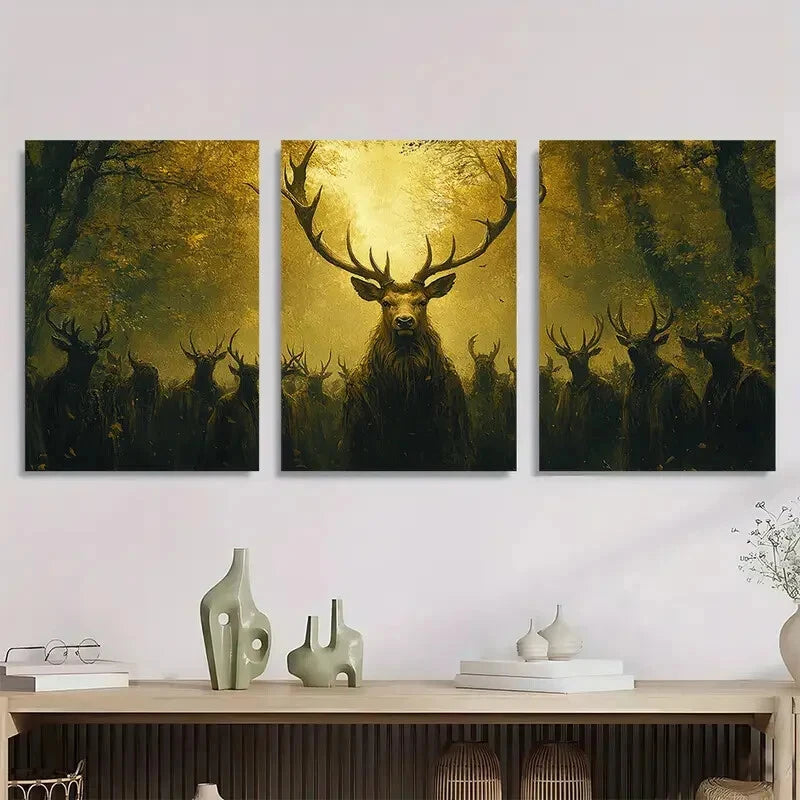 3pcs The Cult Of The Deer Metal Print Ready to Hang Art