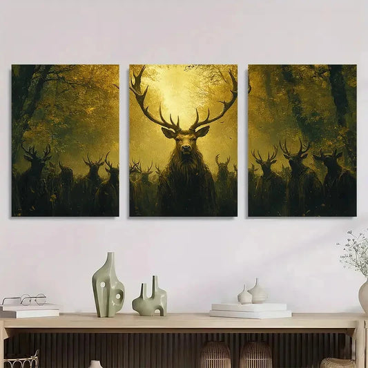 3pcs The Cult Of The Deer Metal Print Ready to Hang Art