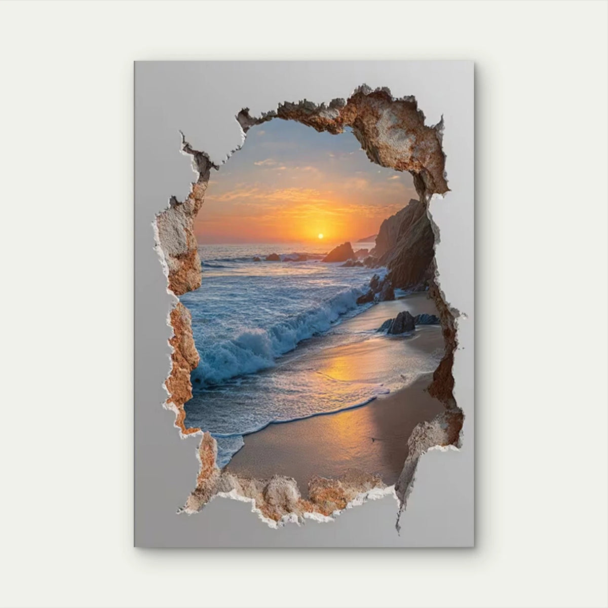 Coastal Sunset Beach Metal Print Ready to Hang
