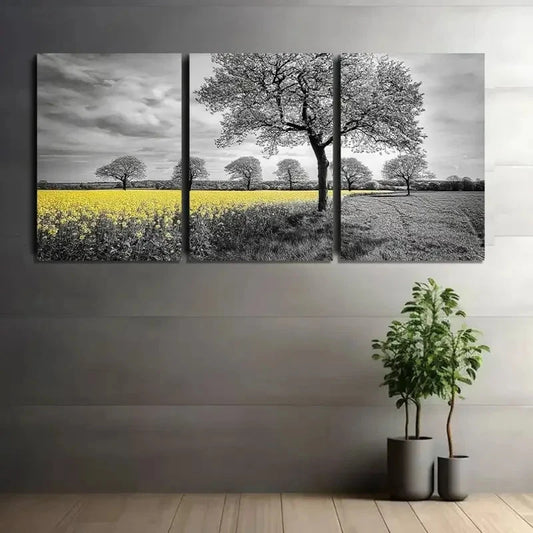 3pcs High-Definition White Flowers in Vase Metal Print Ready to Hang Art