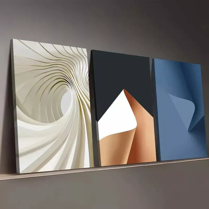 3pcs Modern Style Fashion Abstract Geometric Wall Art Set Canvas Framed 50x70cm - High Quality Print 100% Australian Made Wall Canvas Ready to Hang - Bella Home Decor