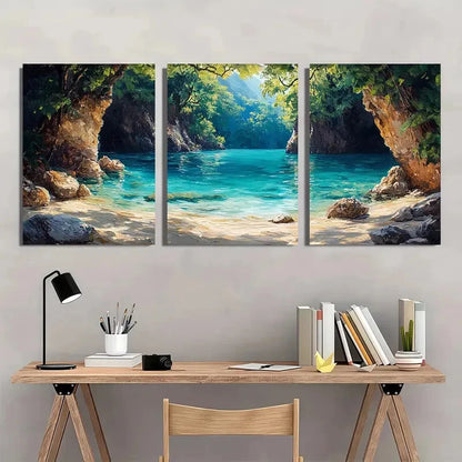 3pcs Olga Nikitin Art Blue Hole Belize Caribbean Metal Print Ready to Hang Art