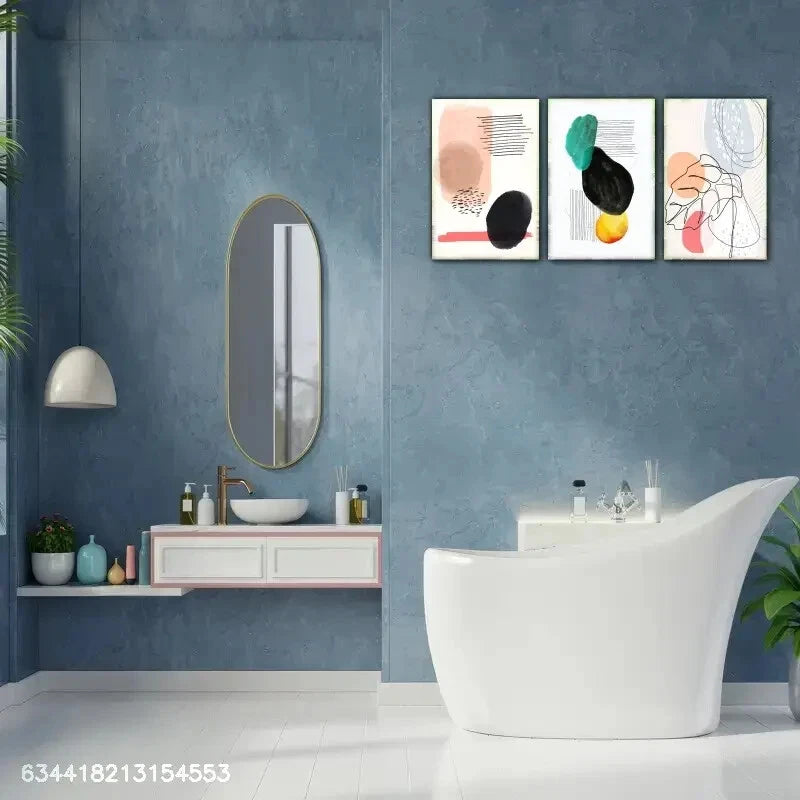 3pcs Abstract Pattern and Lines Decoration Metal Print Ready to Hang Art