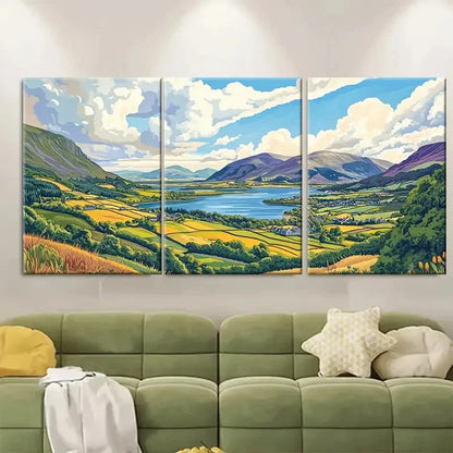 3pcs Carlingford Lough Travel Landscape Poster Metal Print Ready to Hang Art