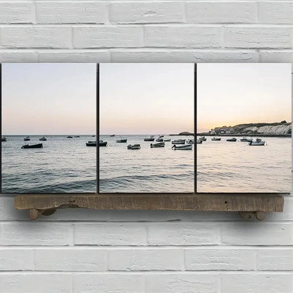 3pcs Charming Cottage by the Lake Metal Print Ready to Hang Art