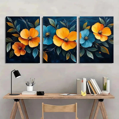 3pcs Tropical Yellow Flower Vibrant Perfect Wall Art Set Canvas Framed 40x60cm - High Quality Print 100% Australian Made Wall Canvas Ready to Hang