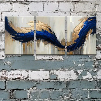 3pcs Contemporary Elegance Oil Painting Metal Print Ready to Hang Art