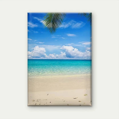 Vibrant Turquoise Waters & Palm Trees 40x60cm Metal Print Ready to Hang
