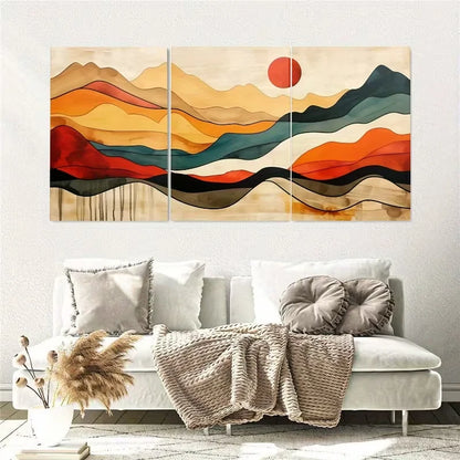 3pcs Abstract Mountain Landscape Decoration Wall Art Set Canvas Framed 60x90cm - High Quality Print 100% Australian Made Wall Canvas Ready to Hang