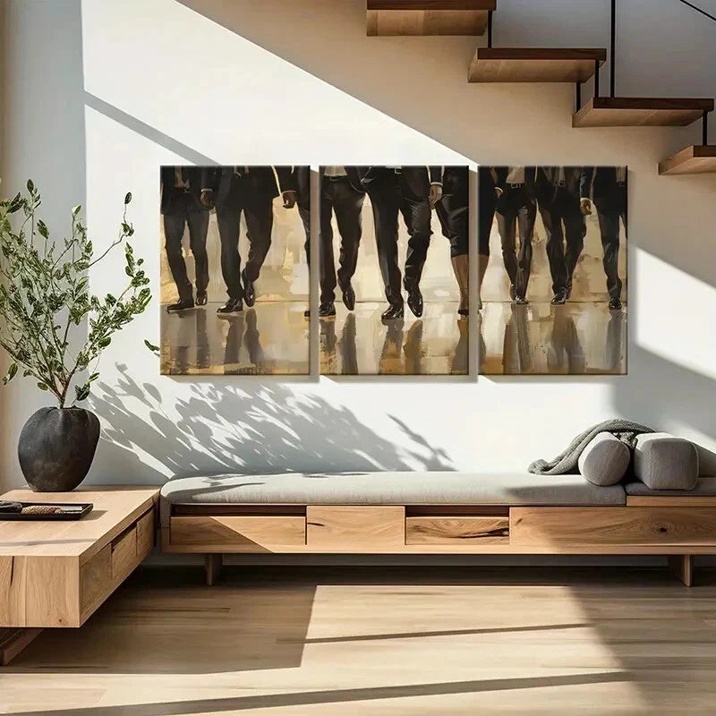 3pcs Professional Attire Business Elite Metal Print Ready to Hang Art