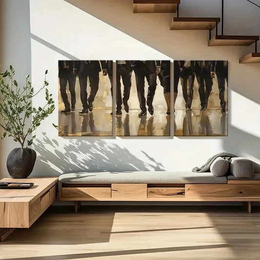 3pcs Professional Attire Business Elite Metal Print Ready to Hang Art