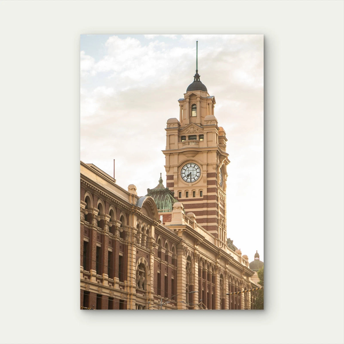 Warm Melbourne Clock Tower Architecture 40x60cm Metal Print Ready to Hang
