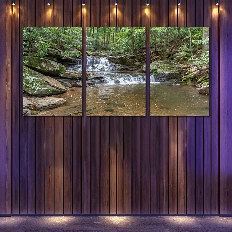 3pcs Vibrant Rocky Slopes Design Metal Print Ready to Hang Art