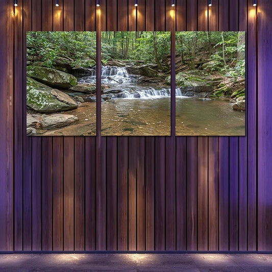 3pcs Vibrant Rocky Slopes Design Metal Print Ready to Hang Art