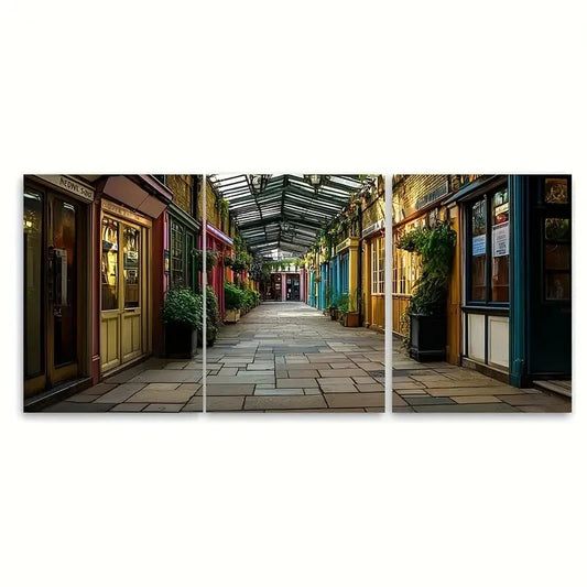 3pcs Covent Garden London Travel Metal Print Ready to Hang Art