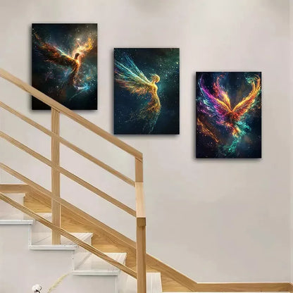 3pcs Fantasy Phoenix Canvas Framed 40x60cm - High Quality Print 100% Australian Made Wall Canvas Ready to Hang