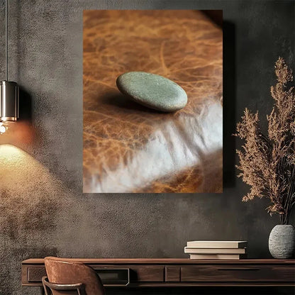 Beautiful Natural Stone & Faux Leather Painting 40x60cm Metal Print Ready to Hang