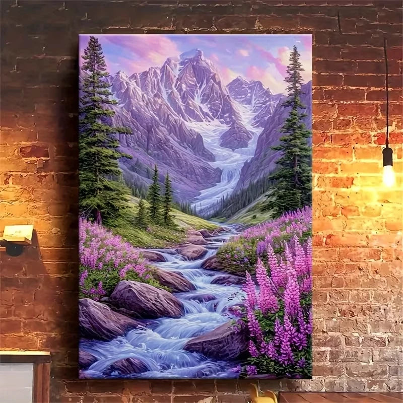 Beautiful Alpine Lavender Valley60x90cm Metal Print Ready to Hang