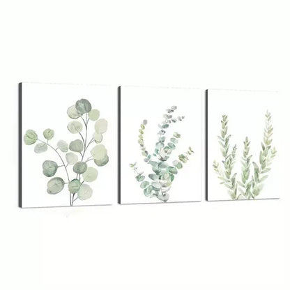 3pcs Lone Green Leaves Water Coloured Canvas Framed 60x90cm - High Quality Print 100% Australian Made Wall Canvas Ready to Hang Regular priceRs 65,100.00 Sale priceRs 19,600.00