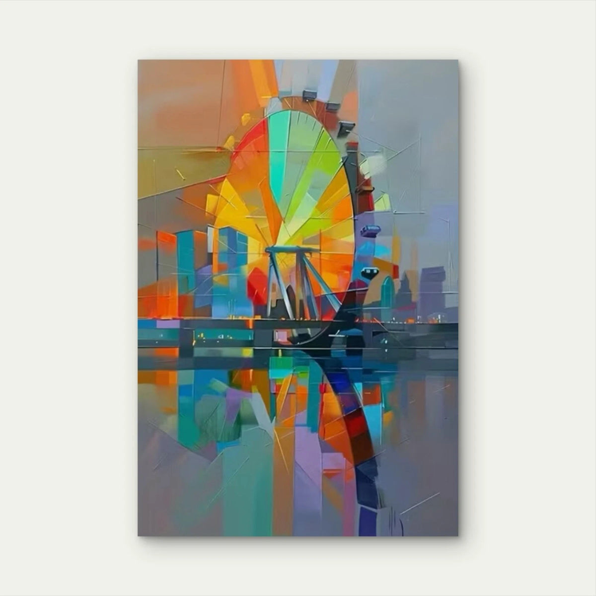 Abstract Ferris Wheel 60x90cm Metal Print Ready to Hang